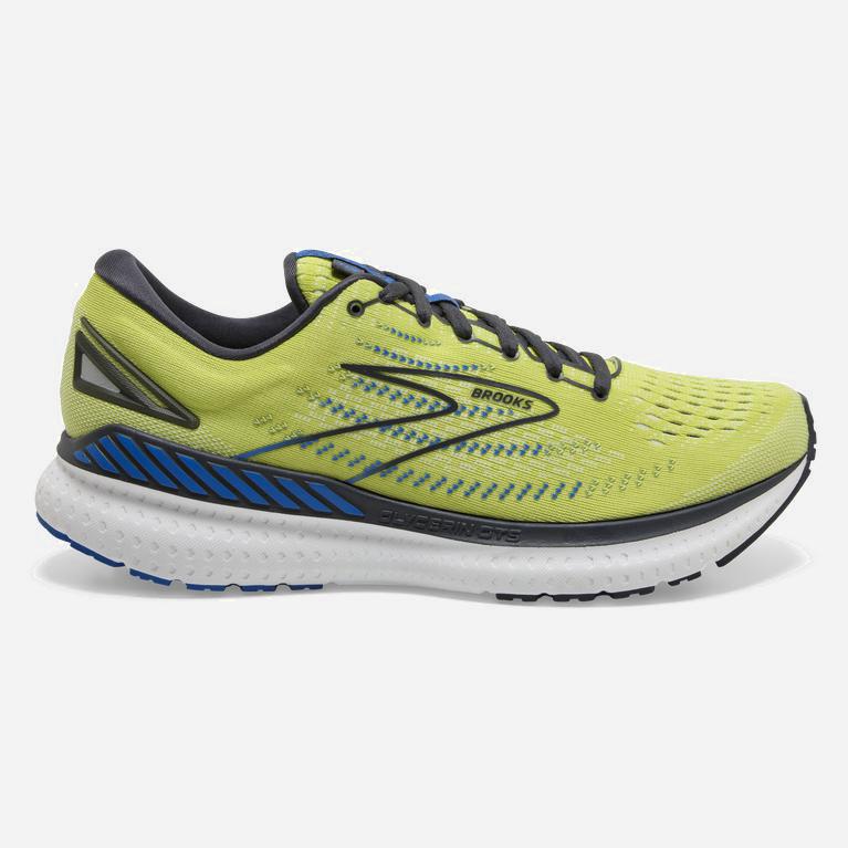 Tenis Brooks Glycerin Gts 19 Max Cushion - Zapatillas Para Correr En Asfalto Hombre - Amarillo / Azu